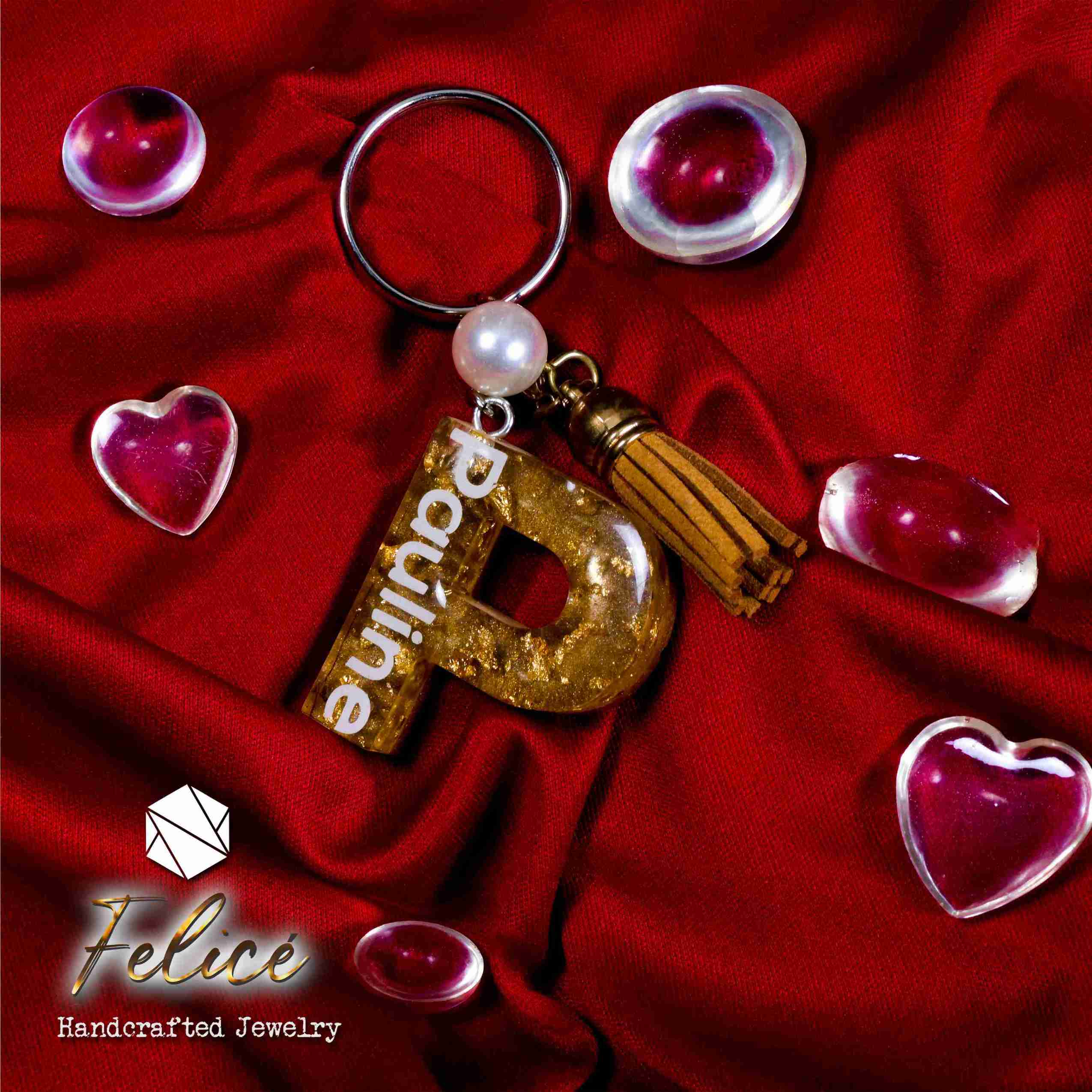 Resin Key Tags with tassels & pom-poms